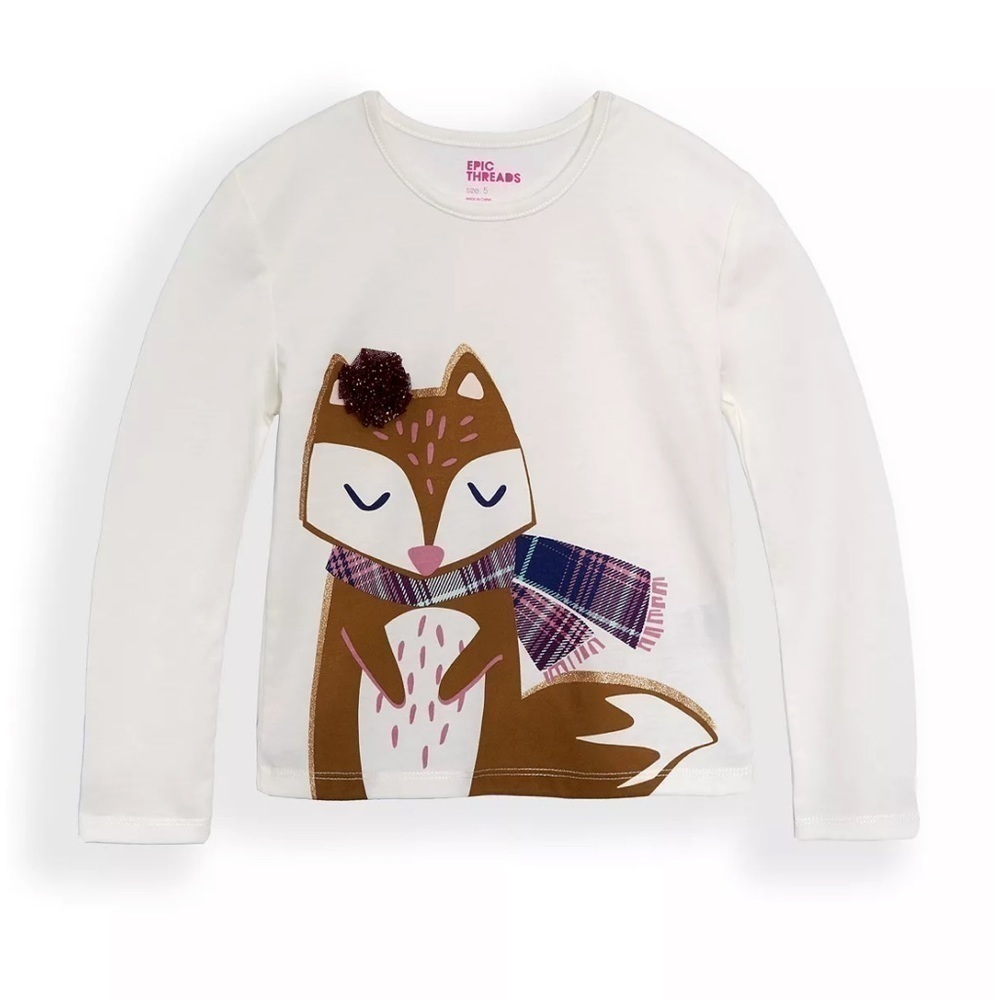 EPIC THREADS Little Girls Cottage Core Long Sleeve Graphic T-shirt size 5